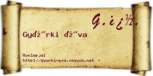 Gyürki Éva névjegykártya